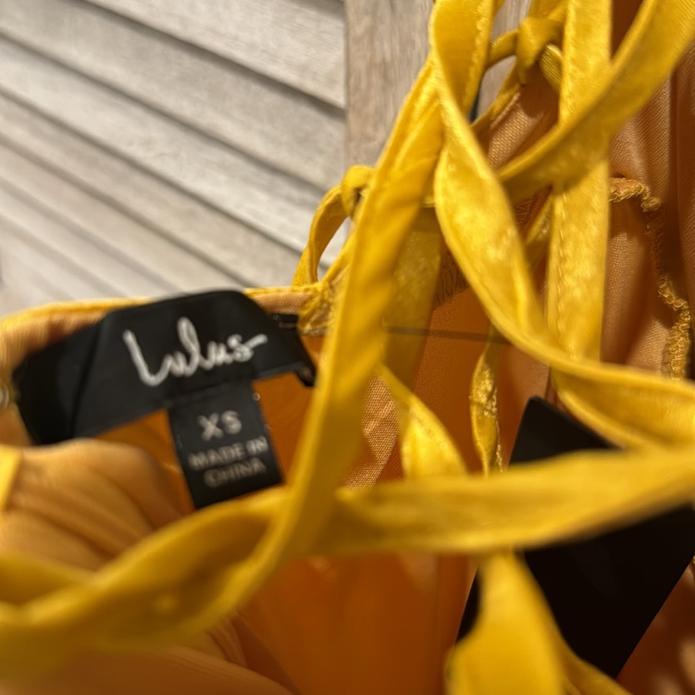 Lulu's Yellow High-Low Ruffle Wrap Maxi Dress - Picture 11 of 12